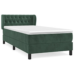 vidaXL Sommier à lattes de lit avec matelas Vert foncé 100x200 cm