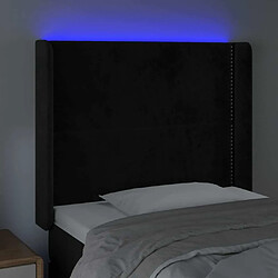 Avis Maison Chic Tête de lit moderne à LED lumineuse pour chambre - Décoration de lit Noir 83x16x118/128 cm Velours -MN80576