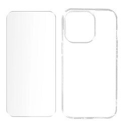 Avizar Coque pour iPhone 15 Pro Max Silicone Gel et Verre Trempé 9H Transparent