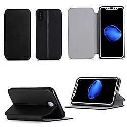 Etui luxe Apple iPhone X (iPhone Ten / 10) 5.8 pouces Ultra Slim noir Style Cuir avec stand - Housse coque de protection smartphone 2017 / 2018 iPhoneX - Accessoires pochette XEPTIO : Exceptional case !