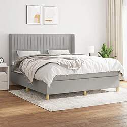 Maison Chic Lit Adulte - Lit simple Lit à sommier tapissier avec matelas moelleux - Meuble de Chambre - Gris clair 160x200cm Tissu -MN90812