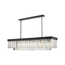 Luminaire Center Suspension Celeus Noir mat, Cristal