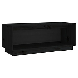 Maison Chic Meuble TV scandinave - Banc TV pour salon Noir 90x35x35 cm Bois de pin massif -MN50321