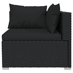 Avis vidaXL Salon de jardin 5 pcs avec coussins Résine tressée Noir