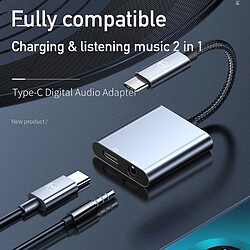 Universal 60W PD USB C à 3.5mm + Type C Casque Adaptateur Audio Numérique DAC Câble Auxiliaire Haute Résolution pour iPad Pro Samsung S10 Huawei | à