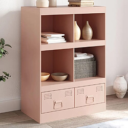 vidaXL Buffet haut rose 67x39x95 cm acier