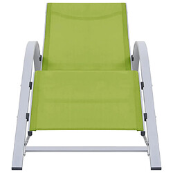 vidaXL Chaise longue textilène et aluminium vert