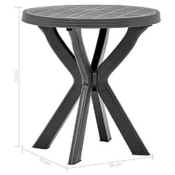 Acheter vidaXL Table de bistro Anthracite Ø70 cm Plastique