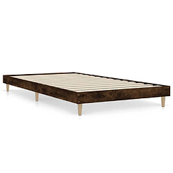 vidaXL Cadre de lit sans matelas chêne fumé 90x200cm bois d'ingénierie