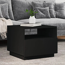 Maison Chic Table basse pour salon | Table à café avec lumières LED noir 50x49x40 cm -GKD75722