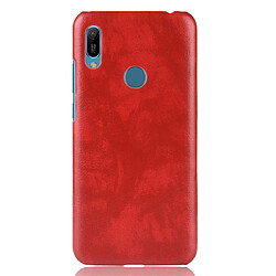 Wewoo Coque Antichoc Litchi Texture PC + étui de protection en PU pour Huawei Y6 2019 rouge