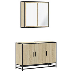 vidaXL Ensemble de meubles de salle de bain 2 pcs chêne sonoma