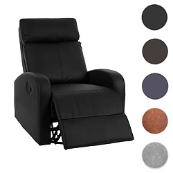 Mendler Fauteuil de télévision Crosby, fauteuil relax, rocking-chair, fonction bascule, pivotant, similicuir ~ noir