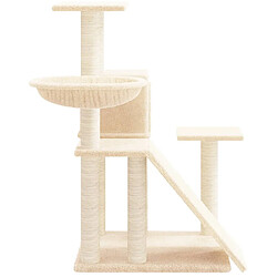 Helloshop26 Arbre à chat meuble tour grimper jouet grattage grattoir escalade plateforme avec griffoirs en sisal 82 cm crème 02_0022524