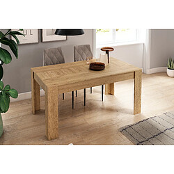 Acheter SKRAUT HOME Ensemble Natural, Salon, Salle à manger, buffet-meuble tv 120cm-table extensible chêne/noir