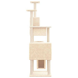 Avis Helloshop26 Arbre à chat meuble tour grimper jouet grattage grattoir escalade plateforme avec griffoirs en sisal 168 cm crème 02_0022495