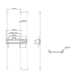 Acheter Kimex Support sol-plafond pour écran TV 50''- 100'' - Hauteur max 300cm