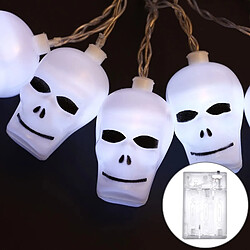 Wewoo 2,5 m visage maigre tête fantôme Design lumière blanche série Halloween chaîne de lumière LED, 20 LED 3 piles AA Boîte opéré partie Props fée décoration lampe de nuit