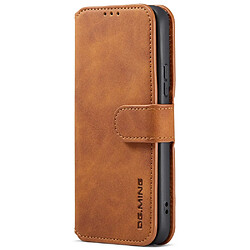 Etui en PU DG.MING style rétro avec support marron pour votre Samsung Galaxy S22 5G