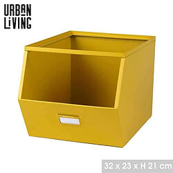 Urban Living Casier de rangement en métal avec étiquette - Jaune