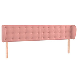 vidaXL Tête de lit avec oreilles Rose 203x23x78/88 cm Velours