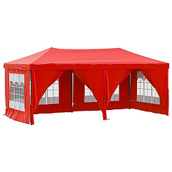 vidaXL Tente de réception pliable avec parois Rouge 3x6 m