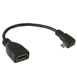 Wewoo Câble Adaptateur de femelle HDMI vers HDMI mâle HDMI de 90 degrés, longueur: 17cm