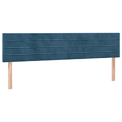 vidaXL Têtes de lit 2 pcs Bleu foncé 80x5x78/88 cm Velours