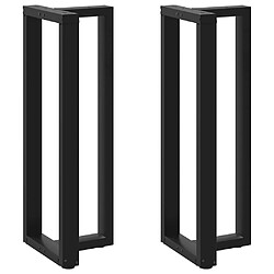 vidaXL Pieds de table de bar forme de T 2 pcs noir 50x35x(111-112) cm