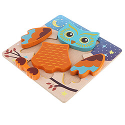 montessori en bois 3d animaux puzzle conseil conseil enfants jouets cadeau chouette pas cher