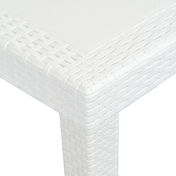 Avis Maison Chic Table de jardin | Table d'extérieur Blanc 220x90x72 cm Plastique Aspect de rotin -GKD93493