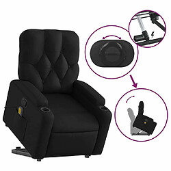 Maison Chic Fauteuil Relax pour salon, Fauteuil inclinable de massage Noir Similicuir -GKD24161 pas cher