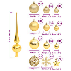 vidaXL Ensemble de boules de Noël 111 pièces doré polystyrène pas cher