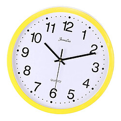 Acheter horloge murale muet chambre salon quartz montre numérique horloge jaune b