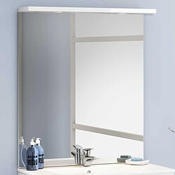 Dansmamaison Ensemble meuble salle de bain 90 cm Blanc laqué brillant + Vasque + Miroir - NOLET pas cher