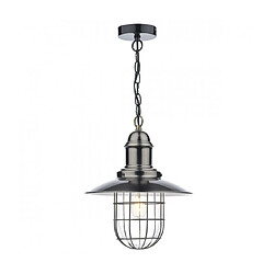 Luminaire Center Suspension Terrace chrome antique et verre 1 ampoule