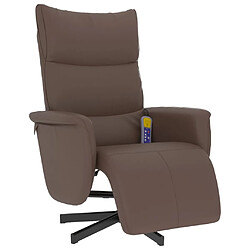 vidaXL Fauteuil inclinable de massage repose-pieds marron similicuir