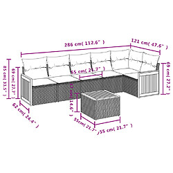 Avis vidaXL Salon de jardin avec coussins 7 pcs beige résine tressée