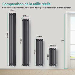 Acheter EMKE Radiateur à Eau Chaude, Radiateur Ovale Connexion Centrale, Montage Mural Vertical Design, Anthracite 90x24cm 373W Double Couche