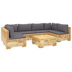 Avis Maison Chic Salon de jardin 7 pcs + coussins - Mobilier/Meubles de jardin - Table et chaises d'extérieur Bois de teck solide -MN63932