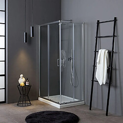 Kiamami Valentina CABINE DE DOUCHE D'ANGLE COULISSANTE 70X100 CM CRISTAL TRANSPARENT | LUNA