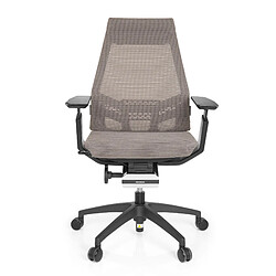 Chaise de bureau / chaise bureau GENIDIA SMART BLACK tissu maille gris hjh OFFICE