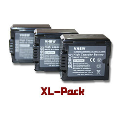 vhbw set de 3 batteries 700mAh pour caméscope Panasonic GS500, GS60, GS80, GS90