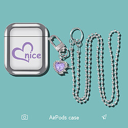 GUPBOO Airpods Coque Housse Étui Protecteur Compatible pour AirPods 3-pendentif coeur ins diamant femme