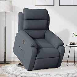 vidaXL Fauteuil inclinable électrique gris foncé velours