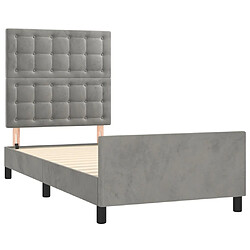 Acheter Maison Chic Lit adulte - Cadre Structure de lit avec tête de lit Contemporain Gris clair 80x200 cm Velours -MN98879