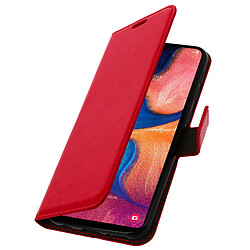 Avizar Housse Samsung Galaxy A20e Étui Porte carte Support Vidéo Vintage Rouge