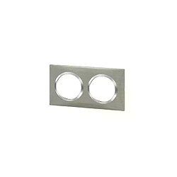 plaque legrand dooxie - 2 postes - style inox brossé - legrand 600872