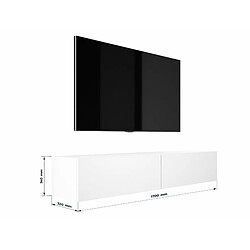 Avis 3XELIVING Meuble TV suspendu, D: l : 170 cm, H : 34 cm, P : 32 cm BLANC MAT