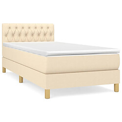 vidaXL Sommier à lattes de lit avec matelas Crème 80x200 cm Tissu